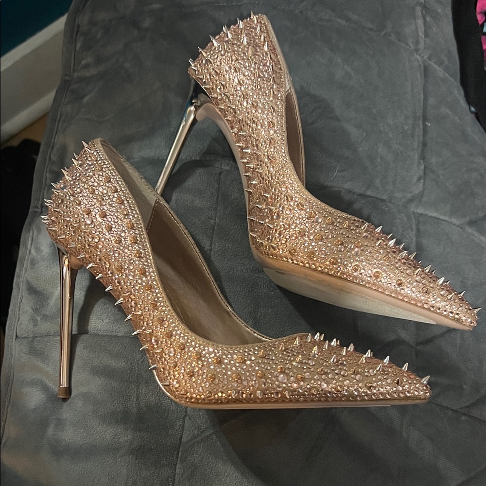 Steve Madden Gold Spiked Stiletto Heels